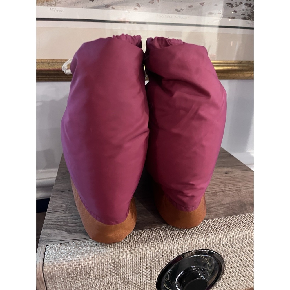 Trail Wise Down Booties Women's Lg 8.5-9.5 Burgundy Camp Hiking W2 - Picture 2 of 6